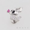 HALLOWEEN GHOST DOG ZERO PUMPKIN NOSE 316L SURGICAL STEEL THREADLESS PUSH-PIN LABRET SET